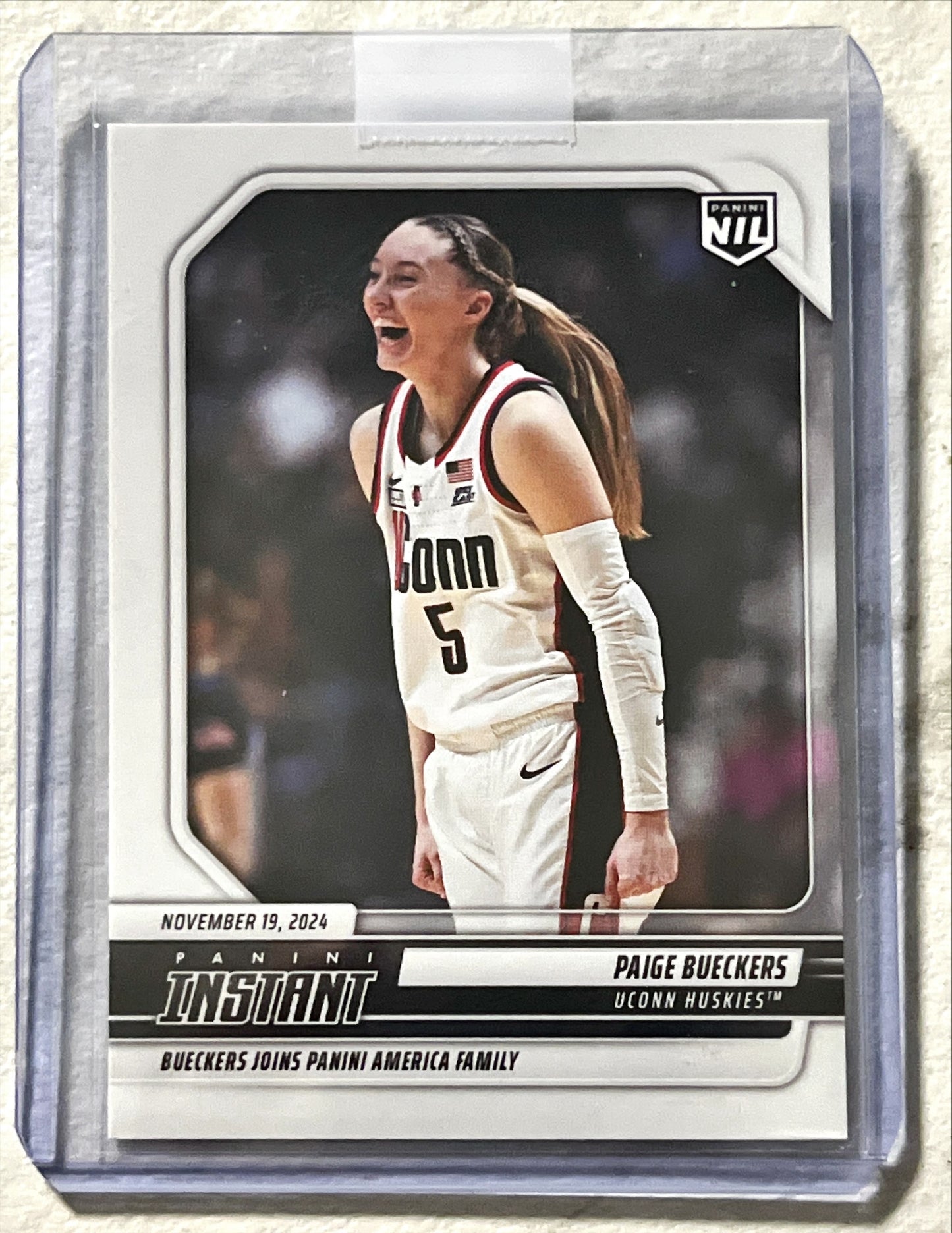 WNBA - Paige Bueckers - 2024 Panini Instant 'Joins Panini America Family' Rookie Card (RC) UCONN Huskies Dallas Wings WNBA