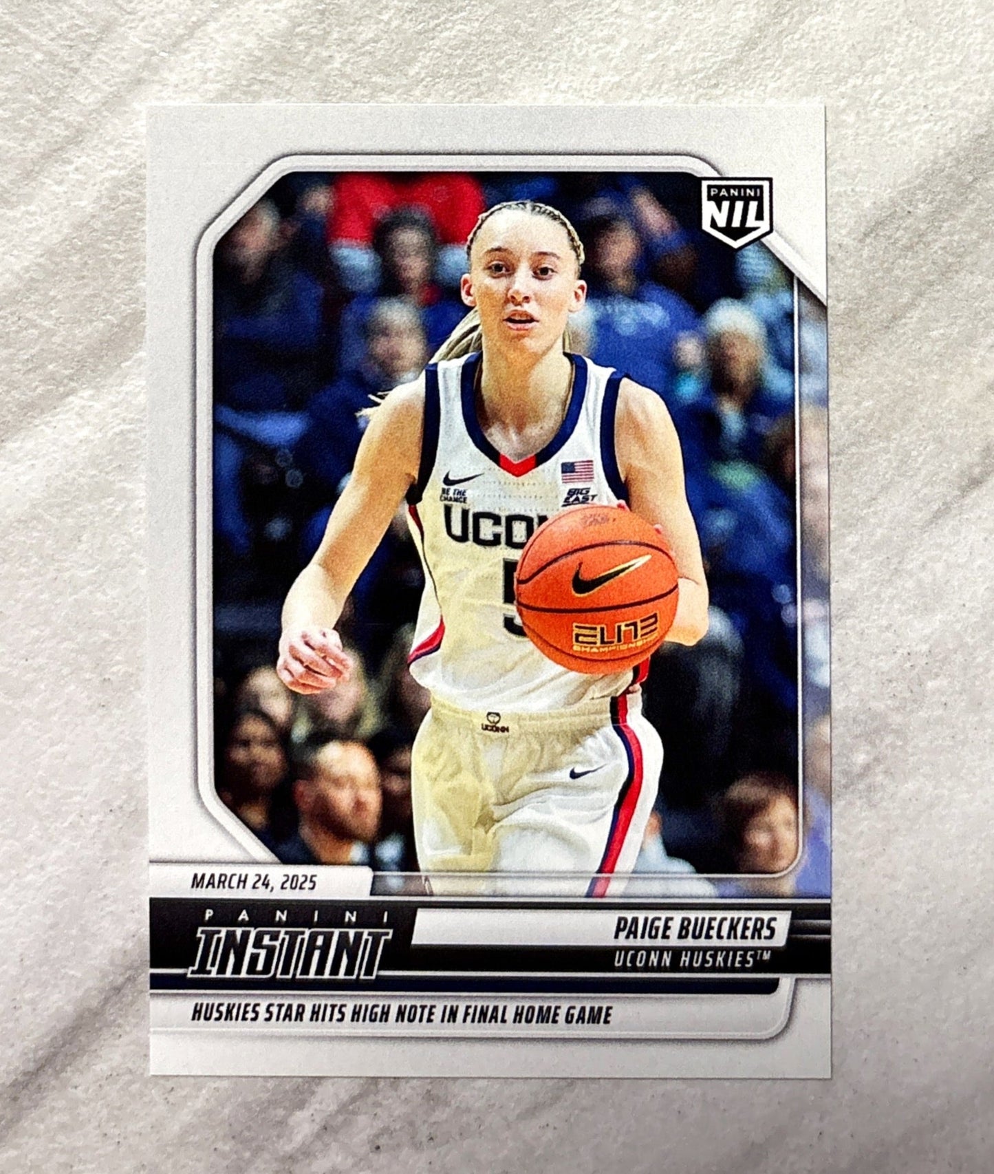WNBA - Paige Bueckers - 2024 Panini Instant Rookie Card (RC) 'Hits High Note in Final Home Game' UConn Huskies