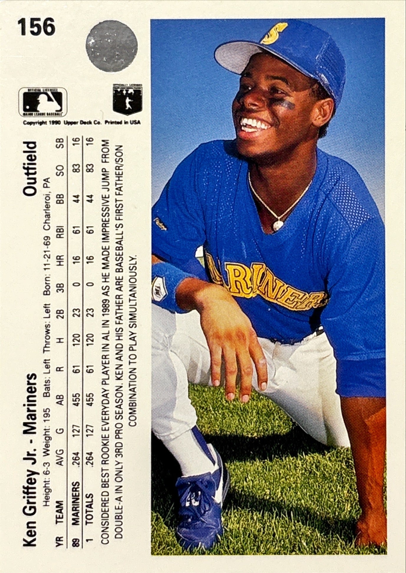 MLB - Ken Griffey Jr. - 1990 Upper Deck Baseball card Seattle Mariners