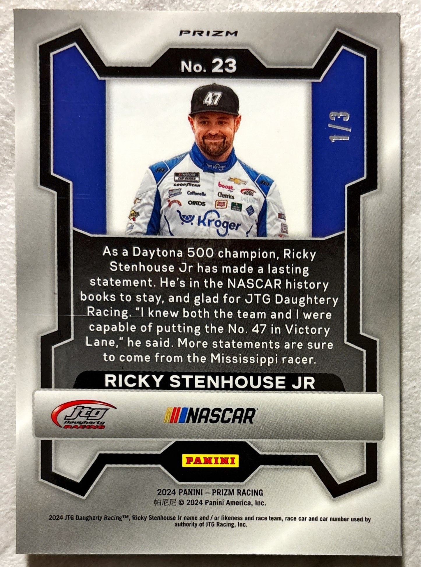 NASCAR - Ricky Stenhouse Jr. - 2024 Panini Prizm Racing GOLD Shimmer Prizm /3