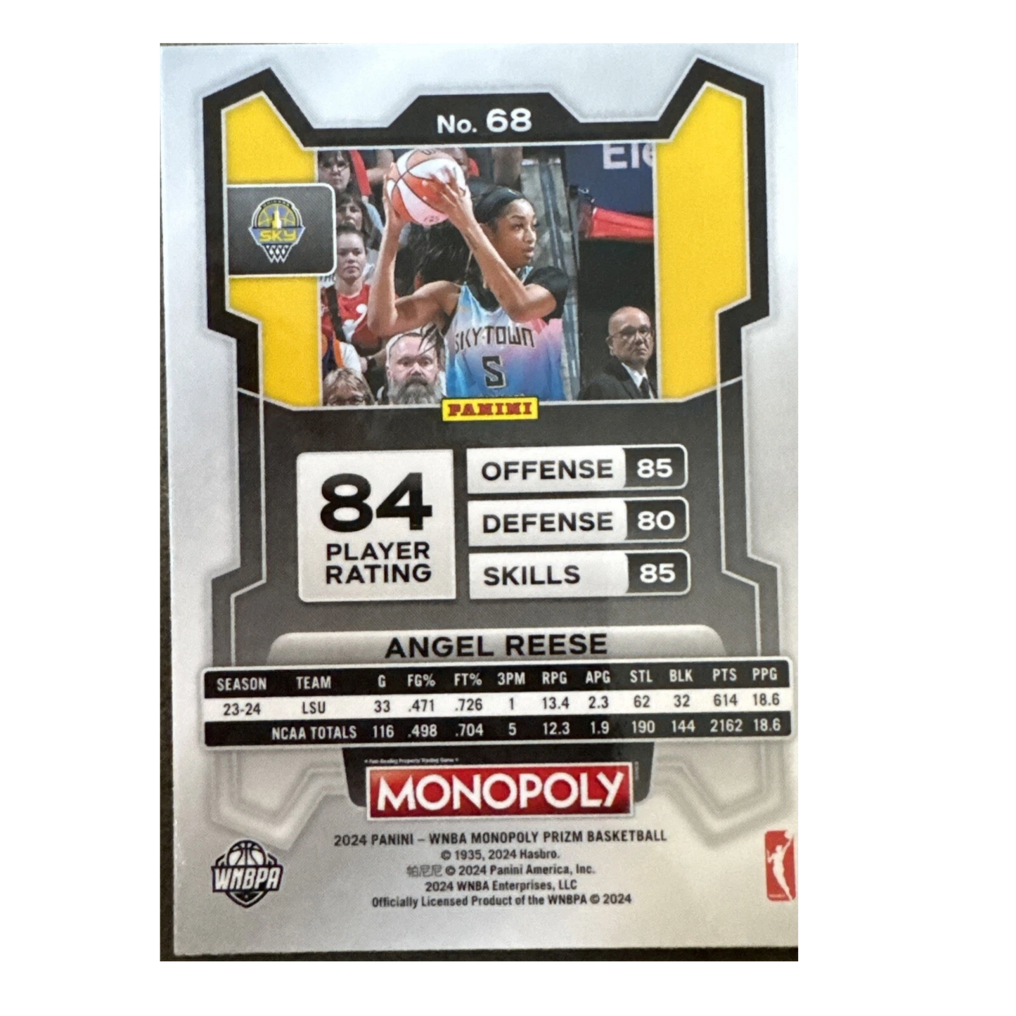 WNBA - Angel Reese - 2024 Panini Prizm 'WNBA Monopoly' Rookie Card (RC) Chicago Sky