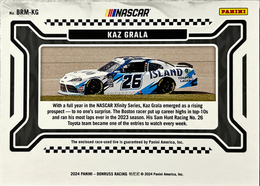 NASCAR - Kaz Grala RELIC - 2024 Donruss Racing NASCAR Burning Rubber Relic