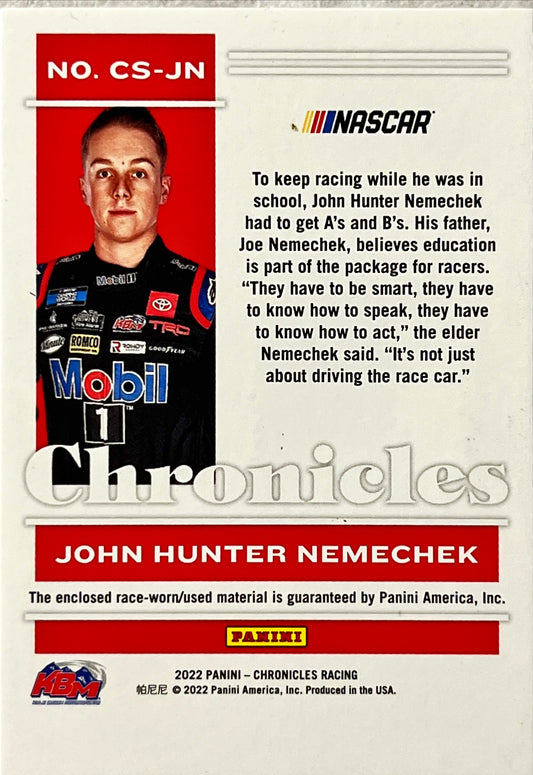 NASCAR - John Hunter Nemechek RELIC - 2022 Panini Chronicles Relic