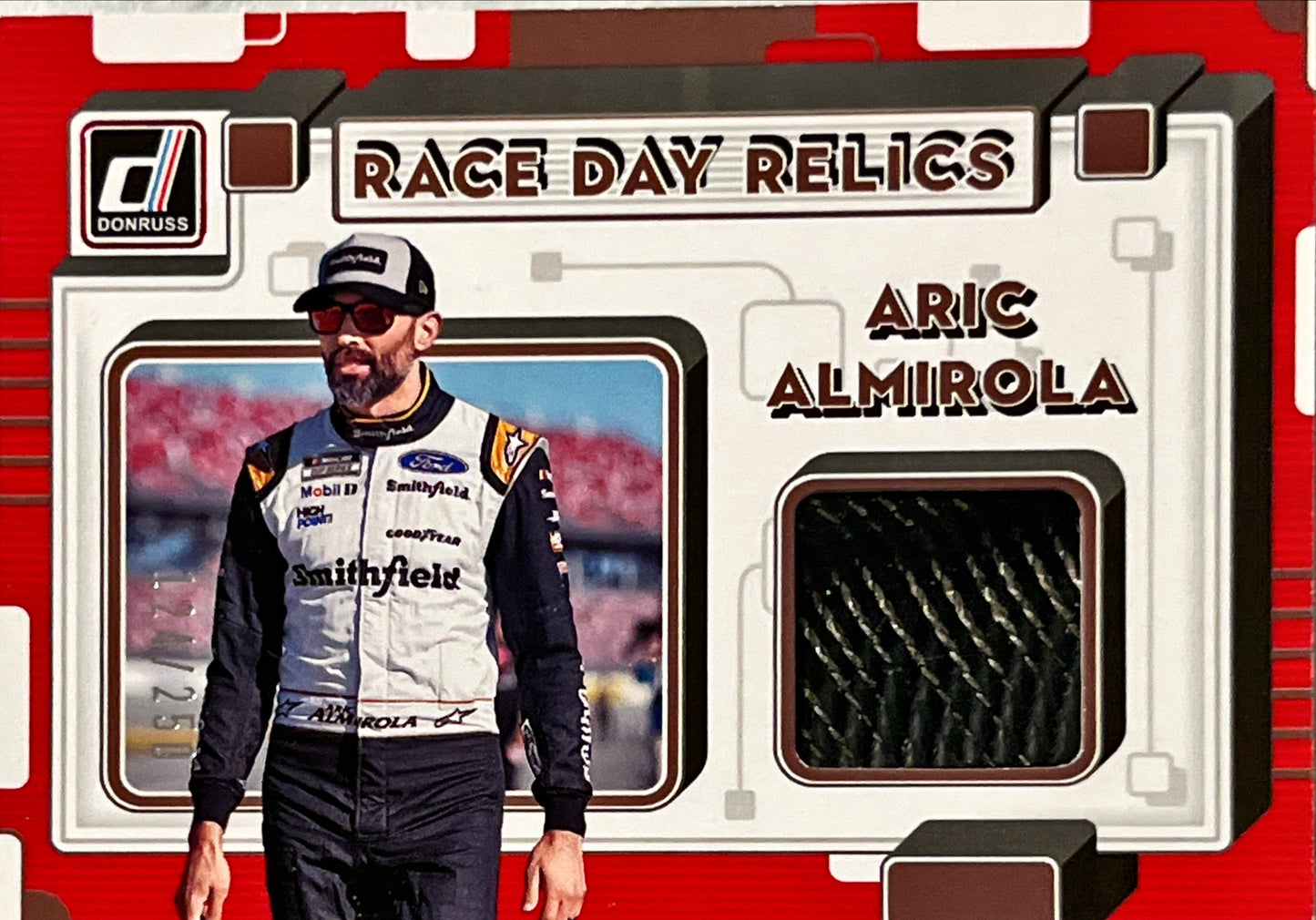 NASCAR - Aric Almirola RELIC - 2022 Panini Chronicles Red Parallel Relic