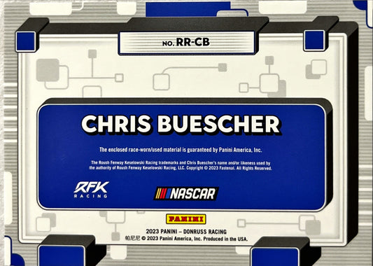 NASCAR - Chris Buescher RELIC - 2023 Donruss Racing Race Day Relics