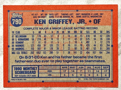 MLB - Ken Griffey Jr. - 1991 Topps '40-years of Baseball' Seattle Mariners