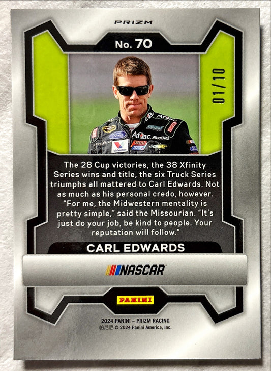 NASCAR - Carl Edwards - 2024 Panini Prizm Racing Blue Shimmer Prizm /10