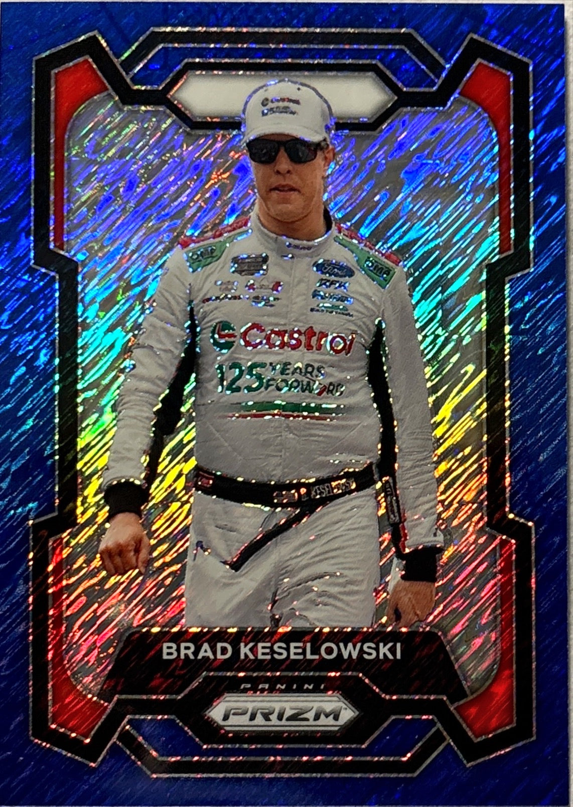 NASCAR - Brad Keselowski - 2024 Panini Prizm Racing Blue Shimmer Prizm /10