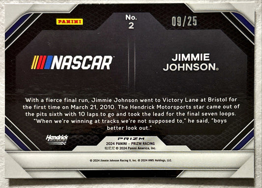 NASCAR - Jimmie Johnson - 2024 Panini Prizm Racing Victory Lane SILVER MOJO /25