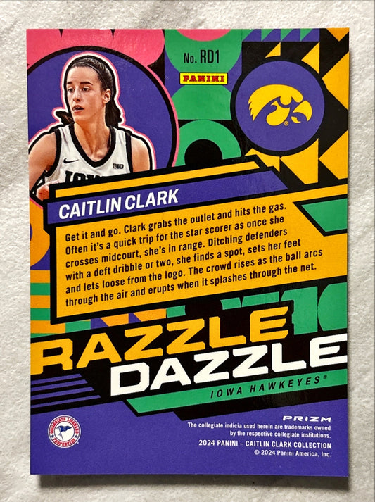 WNBA - Caitlin Clark - 2024 Panini Prizm 'Razzle Dazzle' Insert Rookie Card (RC)