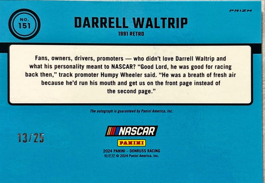 NASCAR - Darrell Waltrip AUTO - 2024 Panini Prizm Racing Retro Autograph /25