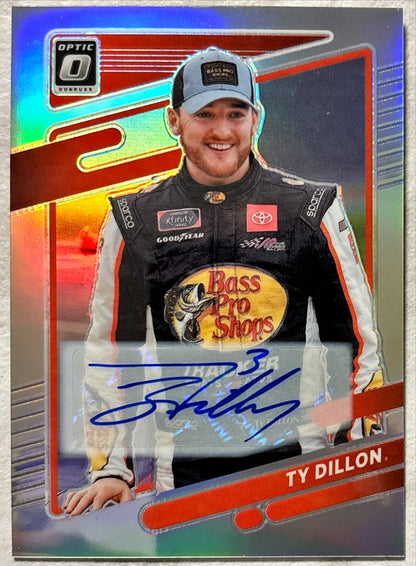 NASCAR - Ty Dillon AUTO - 2022 Panini Prizm Racing Optic Prizm /98