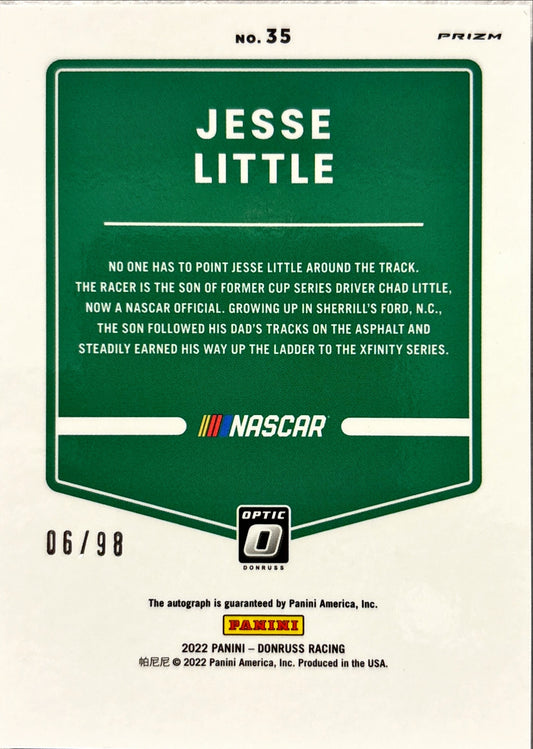 NASCAR - Jesse Little AUTO - 2022 Panini Prizm Racing Optic Prizm /98