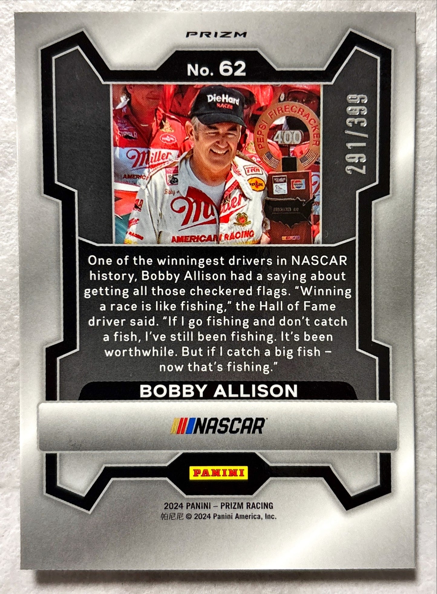 NASCAR - Bobby Allison - 2024 Panini Prizm Racing White Sparkle Prizm /399
