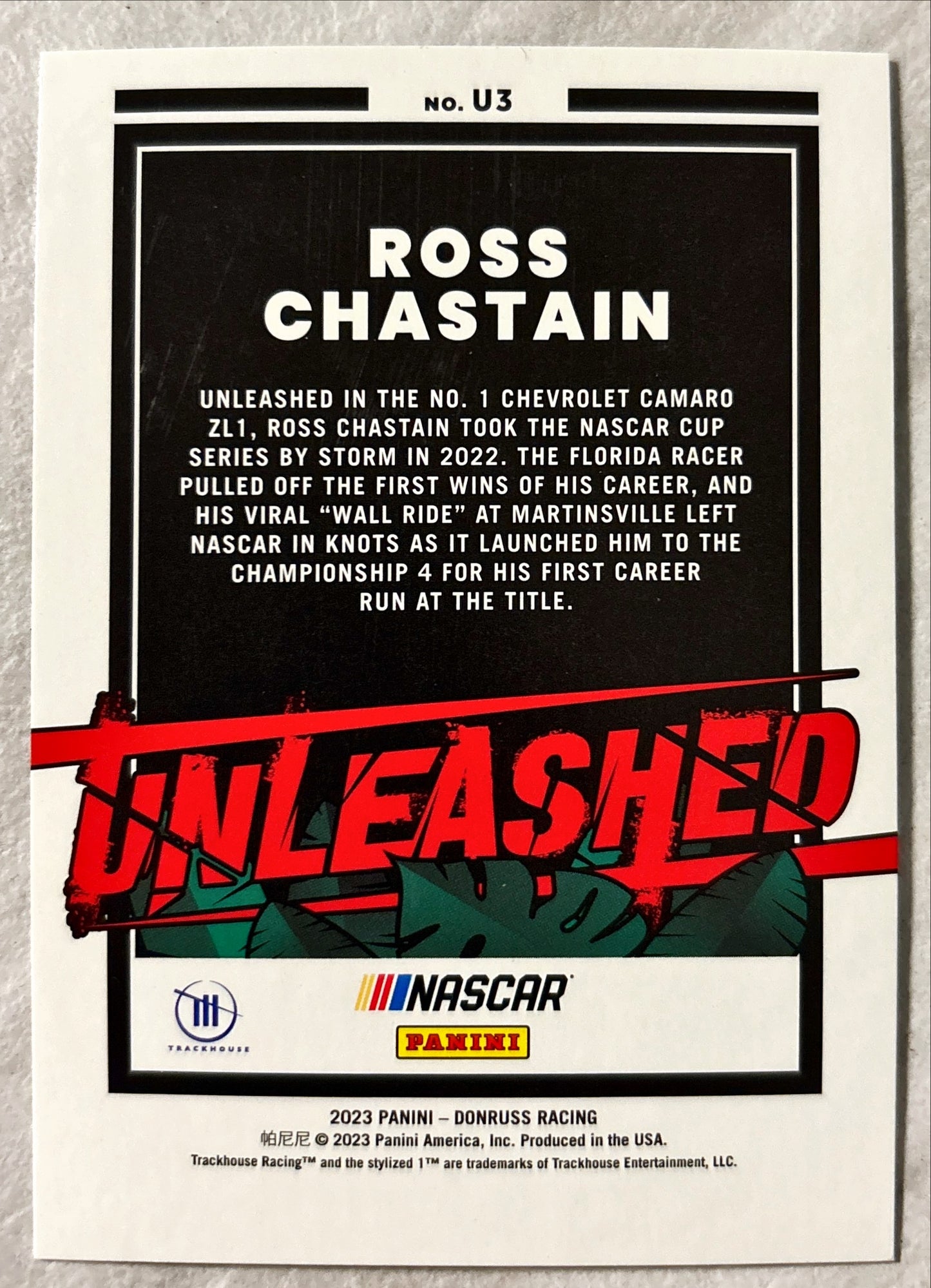 NASCAR - Ross Chastain - 2023 Donruss Racing 'Unleashed' Cracked Ice Prizm /25