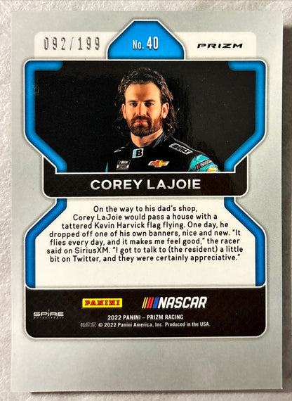 NASCAR - Corey Lajoie - 2022 Panini Prizm Racing 'Purple Velocity' Prizm /199