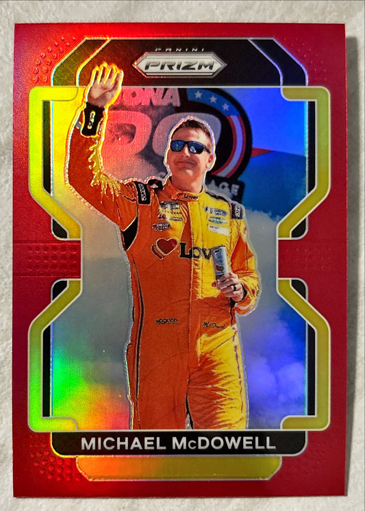 NASCAR - Michael McDowell - 2022 Panini Prizm Racing 'Red Parallel' Prizm