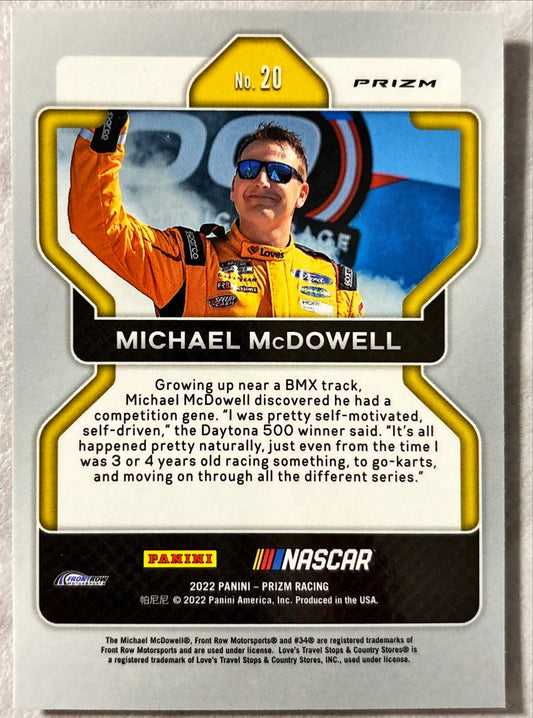 NASCAR - Michael McDowell - 2022 Panini Prizm Racing 'Red Parallel' Prizm