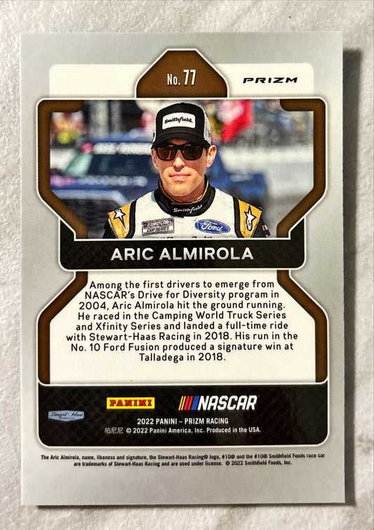 NASCAR - Aric Almirola - 2022 Panini Prizm Racing 'Hyper Blue' Prizm