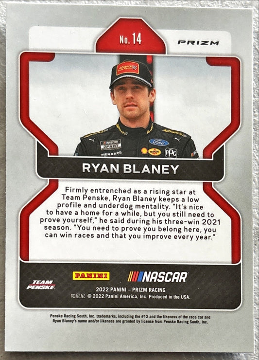 NASCAR - Ryan Blaney - 2022 Panini Prizm Racing 'Hyper Blue' Prizm