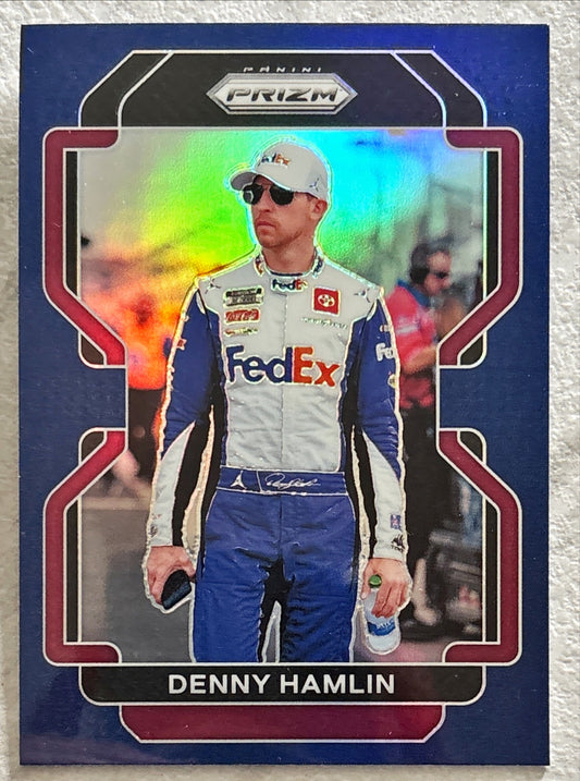 NASCAR - Denny Hamlin - 2022 Panini Prizm Racing 'Blue Parallel' Prizm