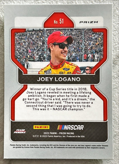 NASCAR - Joey Logano - 2022 Panini Prizm Racing 'Reactive Green' Prizm