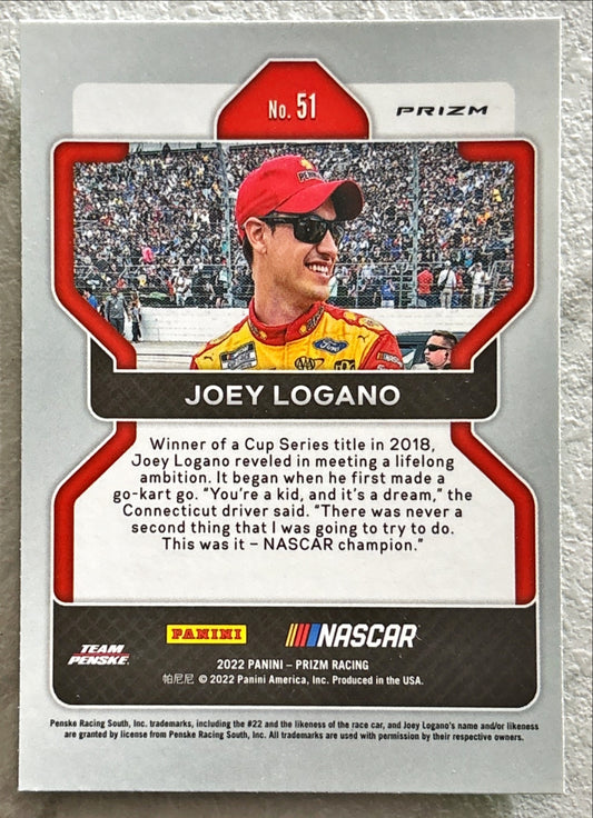 NASCAR - Joey Logano - 2022 Panini Prizm Racing 'Reactive Green' Prizm