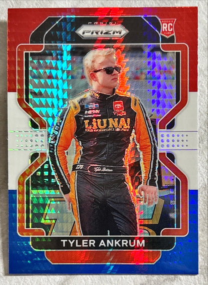 NASCAR - Tyler Ankrum - 2022 Panini Prizm Racing 'Red White & Blue' Prizm Rookie Card (RC)