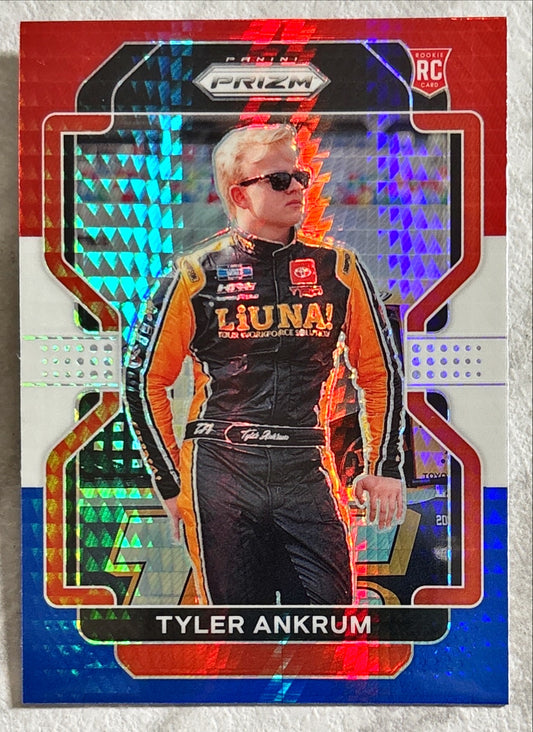 NASCAR - Tyler Ankrum - 2022 Panini Prizm Racing 'Red White & Blue' Prizm Rookie Card (RC)
