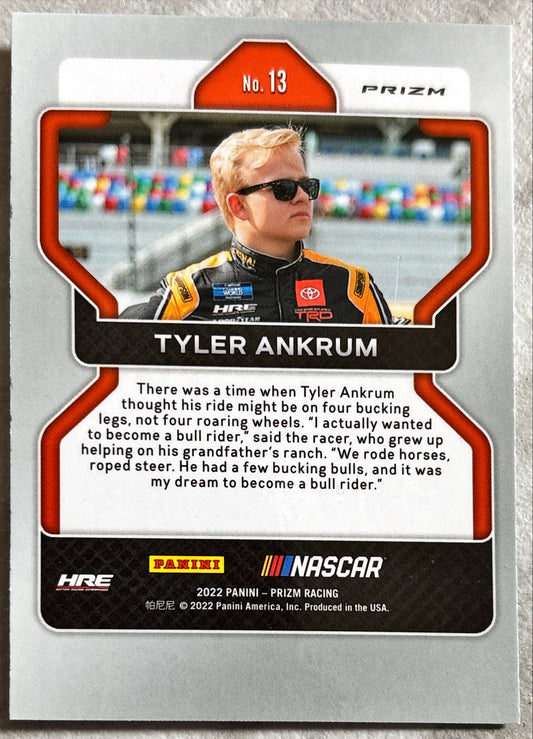 NASCAR - Tyler Ankrum - 2022 Panini Prizm Racing 'Red White & Blue' Prizm Rookie Card (RC)