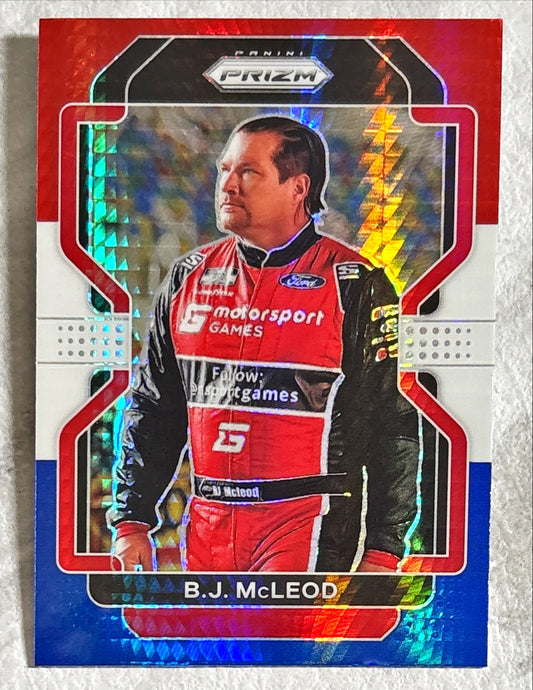 NASCAR - BJ McLeod- 2022 Panini Prizm Racing 'Red White & Blue' Prizm