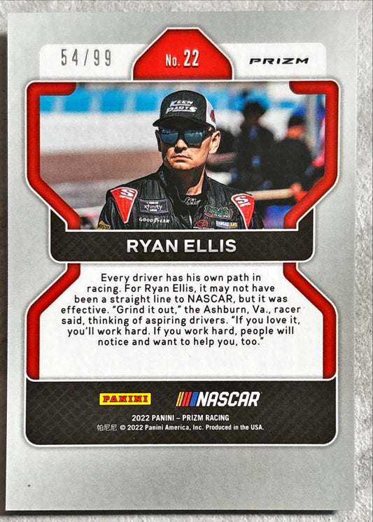 NASCAR - Ryan Ellis - 2022 Panini Prizm Racing 'Blue Scope' Prizm /99