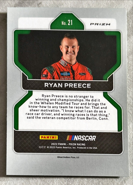 NASCAR - Ryan Preece - 2022 Panini Prizm Racing 'Reactive Green' Prizm