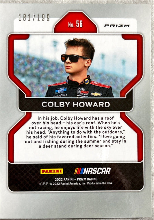 NASCAR - Colby Howard - 2022 Panini Prizm Racing 'Purple Velocity' Prizm Rookie Card (RC) /199