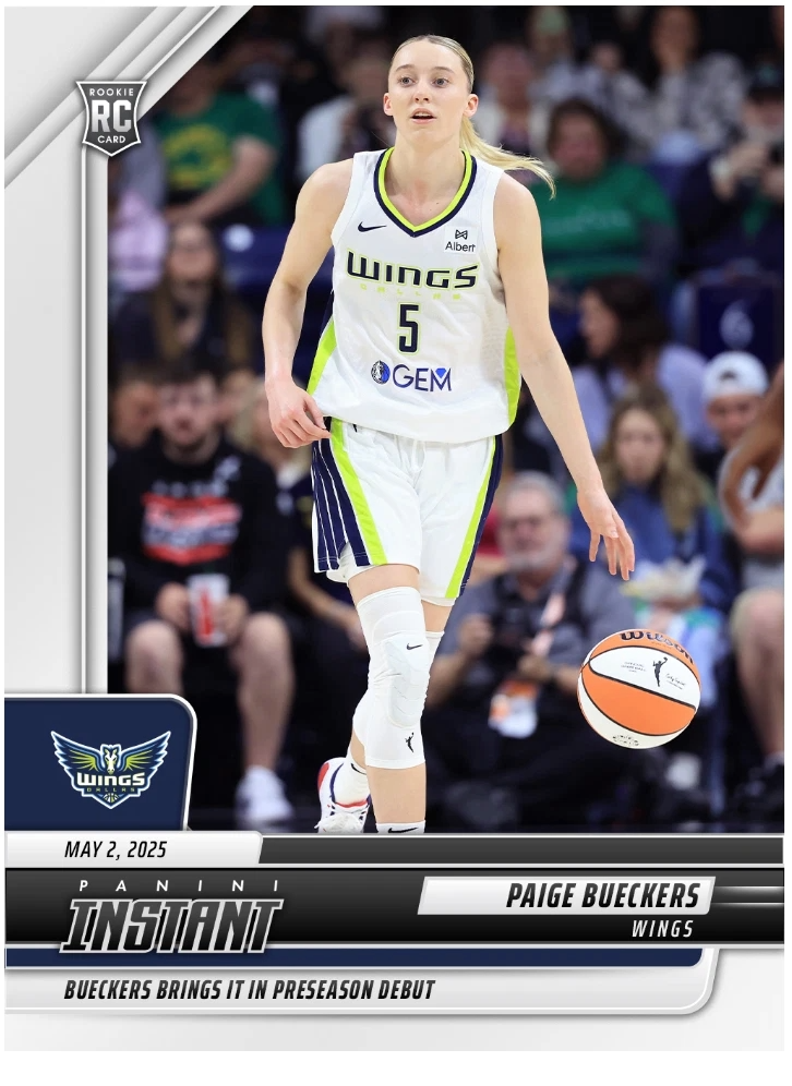 WNBA - Paige Bueckers - 2025 Panini Instant 'WNBA Preseason Debut' Rookie Card (RC) Dallas Wings