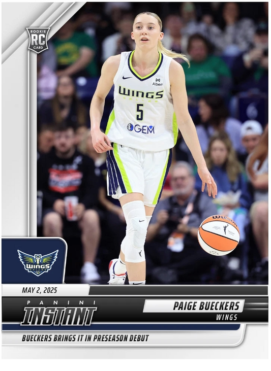 WNBA - Paige Bueckers - 2025 Panini Instant "WNBA Preseason Debut" Rookie Card (RC) Dallas Wings